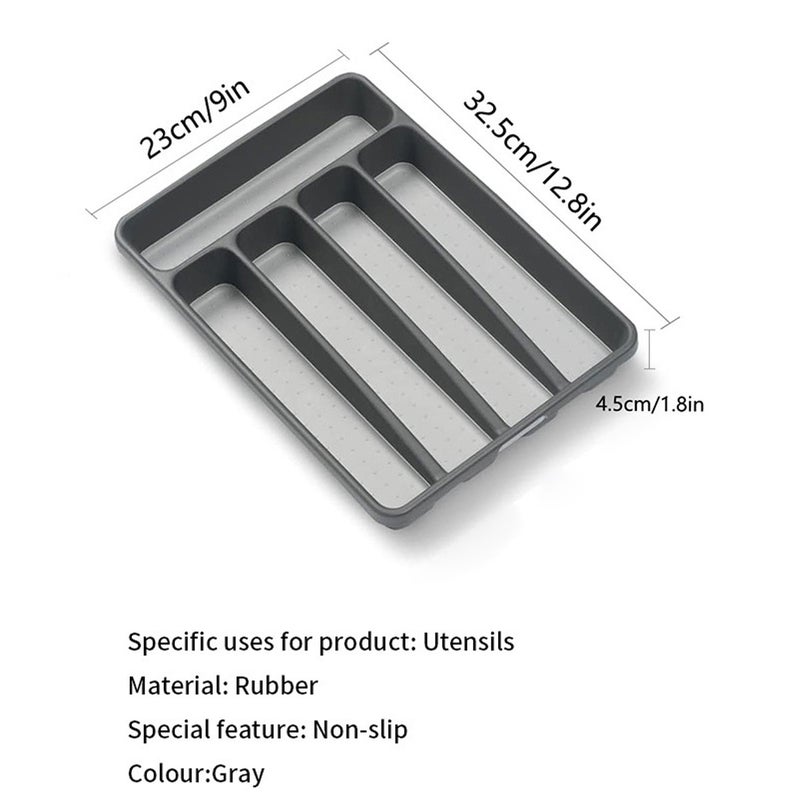 Silverware Storage Tray, Classic 5 Compartment, Granite - Image 2