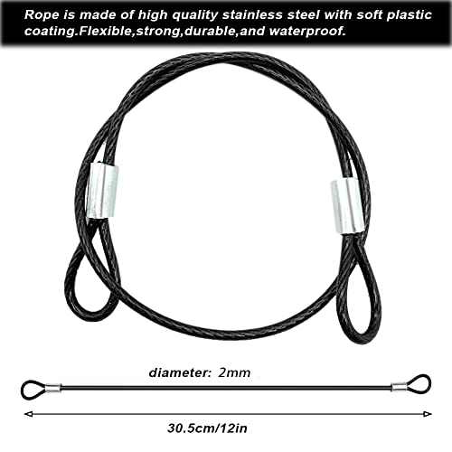 CKANDAY 20 Pack Safety Stainless Steel Tethers2 Color Coated Security Tether Lanyard Kit Cable Wire Compatible with Sporting Camera All EditionsAction Camera Series Devices and Other Applicable Equipment - Image 3