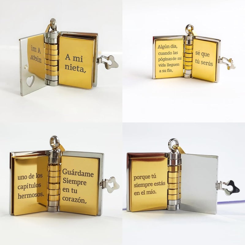 Couple Necklace: 18K Gold Plated Titanium Steel - Unique Book Pendant, Durable Long-Lasting Wear for Romantic Couples, Daily Use & Gifting - Image 3