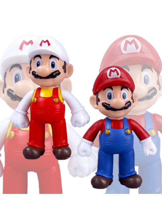 Set of 2 Super Mario Action Figure, Anime Mario Model Figure Statue, Excellent PVC Character Model Toys, for Desktop Decorations/Collectibles, Gifts for Fans, Friends, 8*12.5cm - Image 2