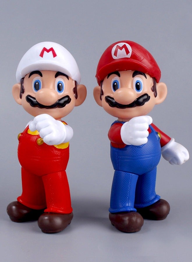 Set of 2 Super Mario Action Figure, Anime Mario Model Figure Statue, Excellent PVC Character Model Toys, for Desktop Decorations/Collectibles, Gifts for Fans, Friends, 8*12.5cm - Image 5