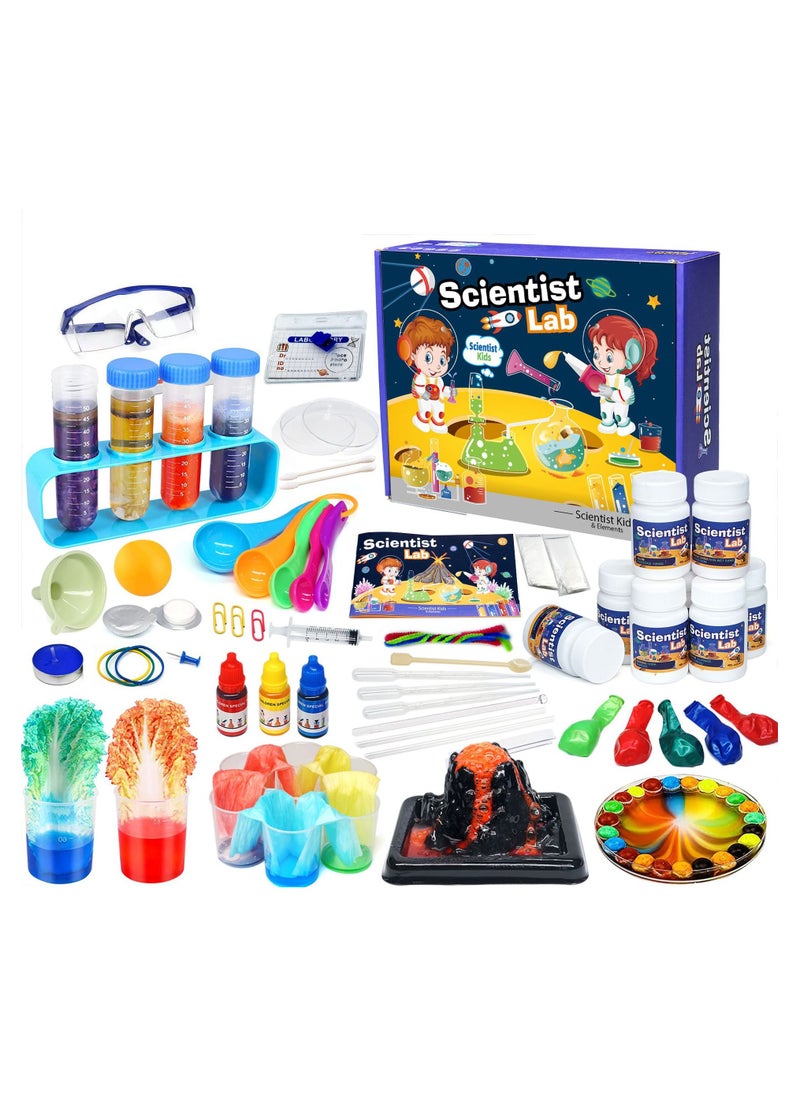 72pcs Science Kits for Kids, Science Lab Experiments Erupting Volcano,Rainbow Rain,Artificial Snow Magic Chemistry Toy DIY Science Educational Learning Kit for Boys Girls  - Image 1