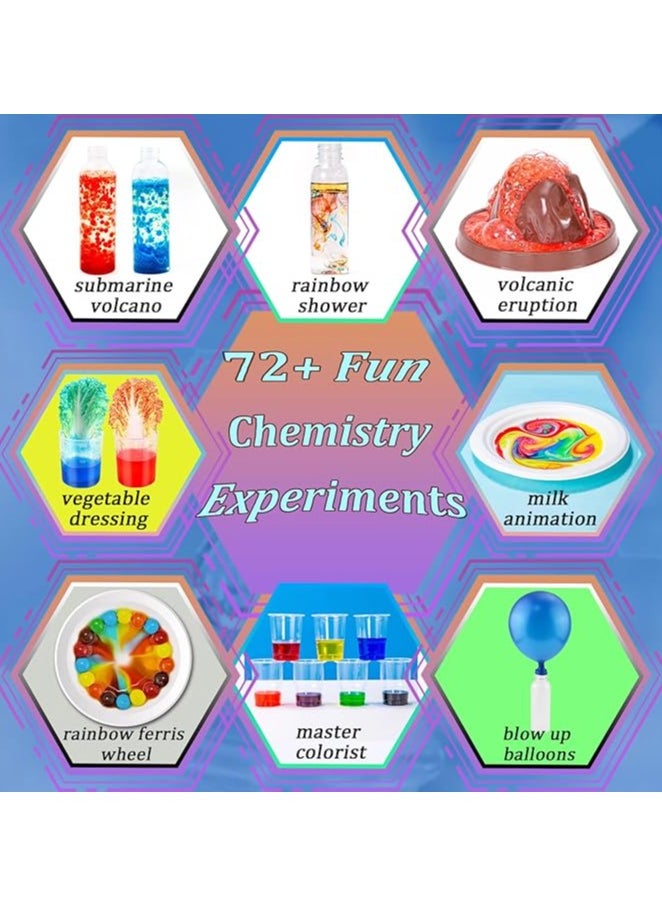 72pcs Science Kits for Kids, Science Lab Experiments Erupting Volcano,Rainbow Rain,Artificial Snow Magic Chemistry Toy DIY Science Educational Learning Kit for Boys Girls  - Image 4