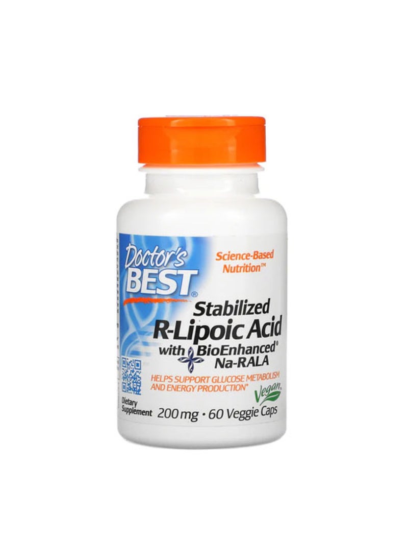 Doctor's BEST R-Lipoic Acid with Bioenhanced Na-RALA 200mg – 60 Capsules 
