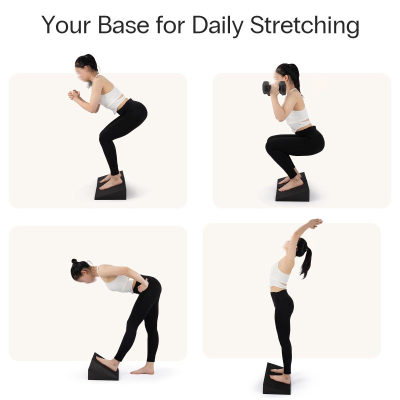 StrongTek XL Foam Yoga Wedge Blocks, Black, Set of 2, 16.5Â° Incline, 13" Ã— 12.75" Ã— 3.75", for Yoga, Stretching, Squats & Physical Therapy - Image 4