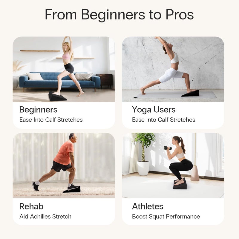 StrongTek XL Foam Yoga Wedge Blocks, Black, Set of 2, 16.5Â° Incline, 13" Ã— 12.75" Ã— 3.75", for Yoga, Stretching, Squats & Physical Therapy - Image 5