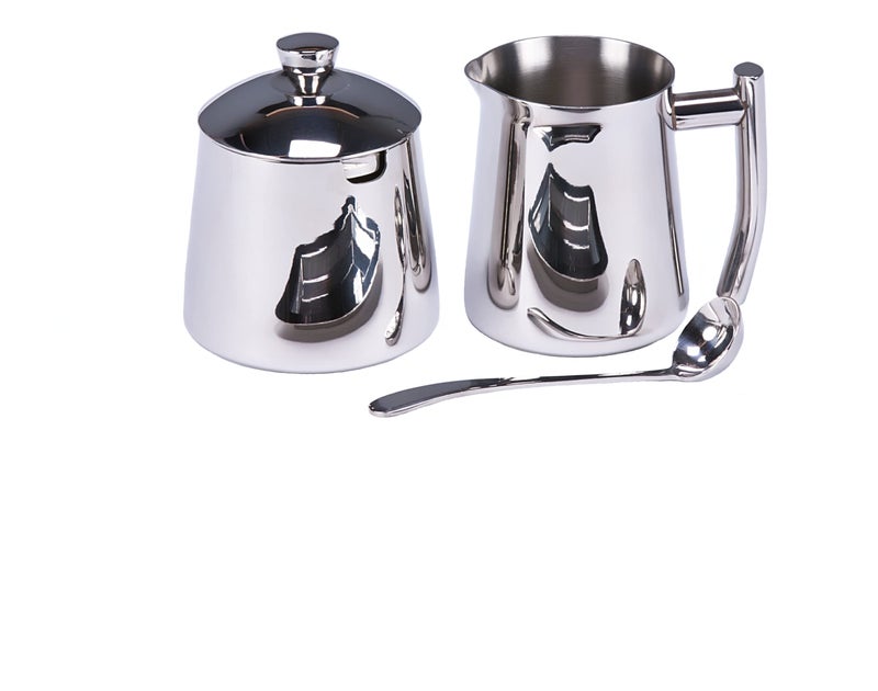 Frieling Frieling USA 18/10 Stainless Steel Creamer & Sugar Bowl Set - Metal Creamer Pitcher - Sugar Holder Set  - Image 1