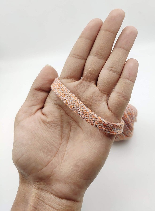 BOBBINY خيوط دوري مسطحة من بوبيني | نادا (10 أمتار) خيوط قطنية نقية 100% للفساتين الهندية التقليدية، والبيجامات، واللينغا، والساري، والتنانير الداخلية، والسالوار، والباتيالا، والشوديدار (مزيج برتقالي) - Image 4