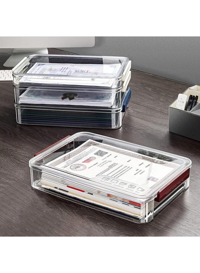 A4 Scrapbook Paper Storage, Photo Storage Box, Plastic File Project Case, Clear Stackable Plastic Storage File Box For Letter A4 Paper Photo Documents Scrapbook (Color : Red-big) - Image 4