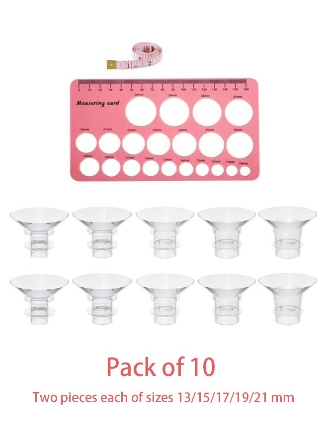 10 قطع من حشوات الشفة 13/15/17/19/21 مم لشفة/درع 24 مم لمعظم المضخات، حشوات خالية من مادة BPA، متوافقة مع مضخات الثدي Momcozy/Spectra/Bellababy/TSRETE/Nulii - Image 1