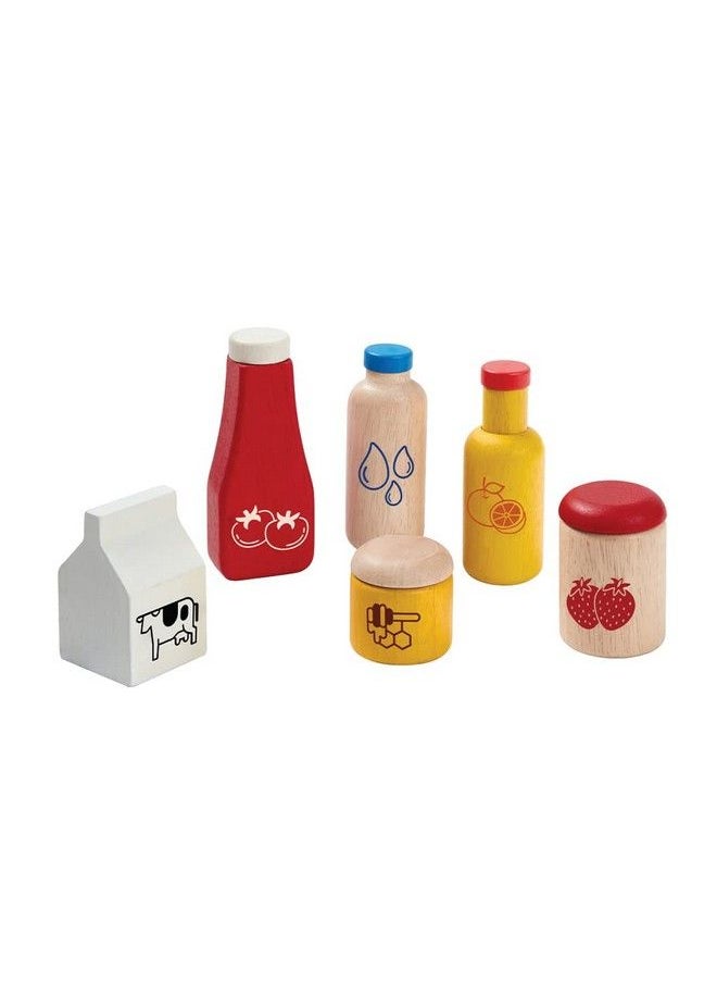 PlanToys Wooden Food And Beverage Kitchen Playset (3432) ; Sustainably Made From Rubberwood And Non Toxic Paints And Dyes  - Image 4