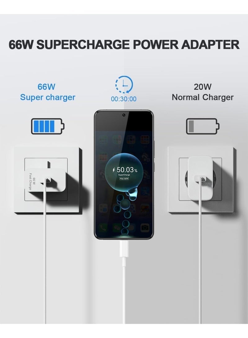 beteno 66W SuperCharge USB C Power Adapter with 6A Fast Charging Cable Compatible with Honor X9c X5b X7b Magic6 7 Lite Pad X9 9 Huawei Phones/Tablets - Image 4
