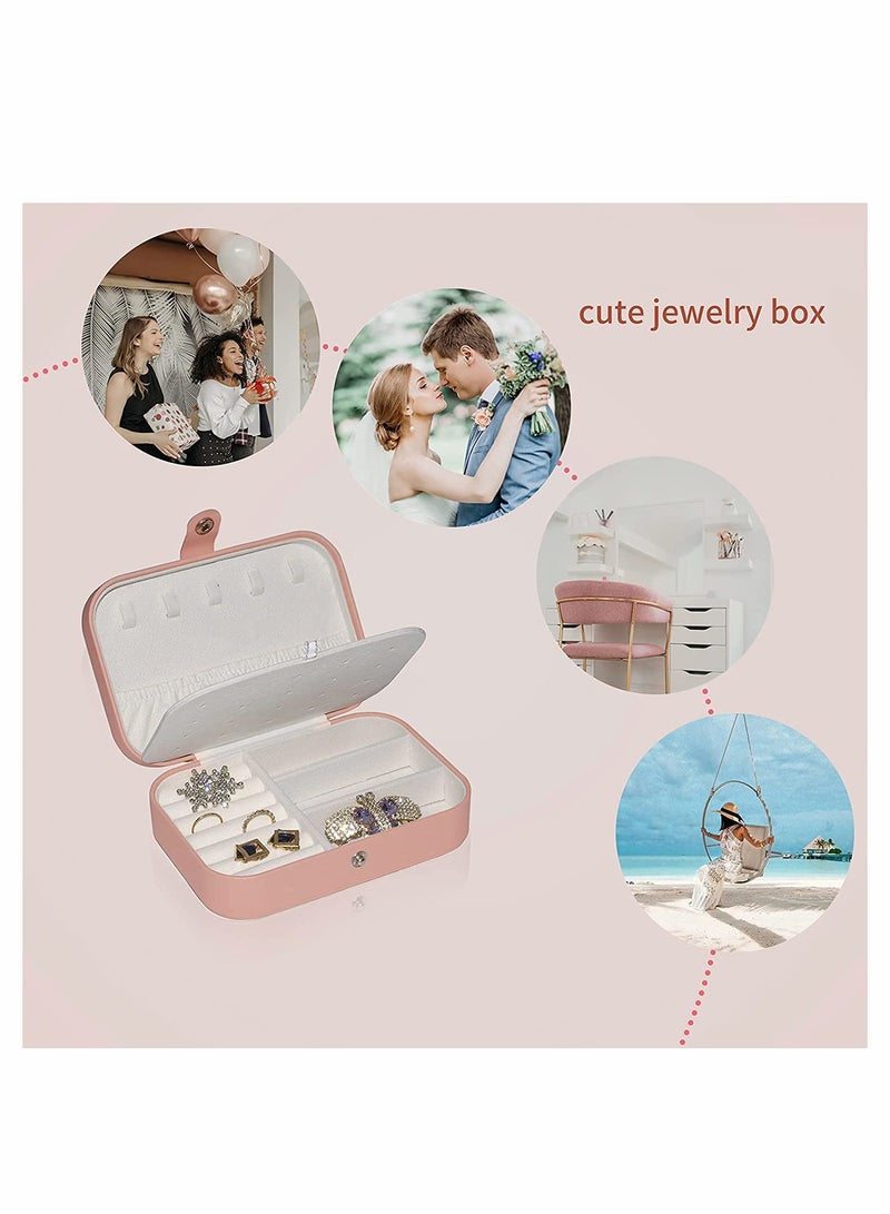 Excefore Jewelry Box for Women Girls PU Leather Jewelry Organizer Storage Case with Compartments, for Earrings Bracelets Rings Watches  - Image 4