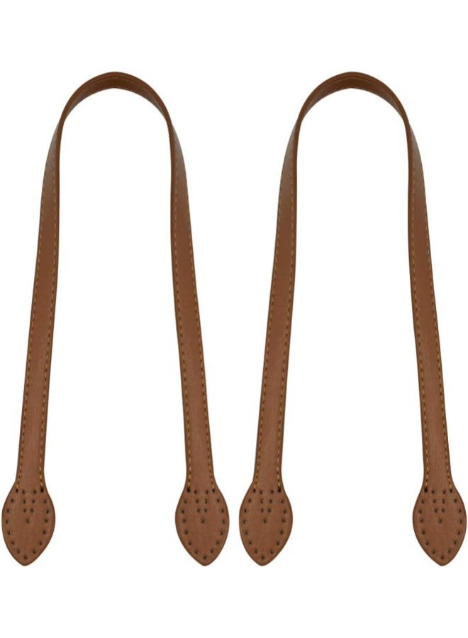 klarako 2pcs 24 Leather Purses Straps Leather Bag Handles Replacement Purse Straps Handbag Bag Wallet Straps (Yellow Brown)  - Image 1