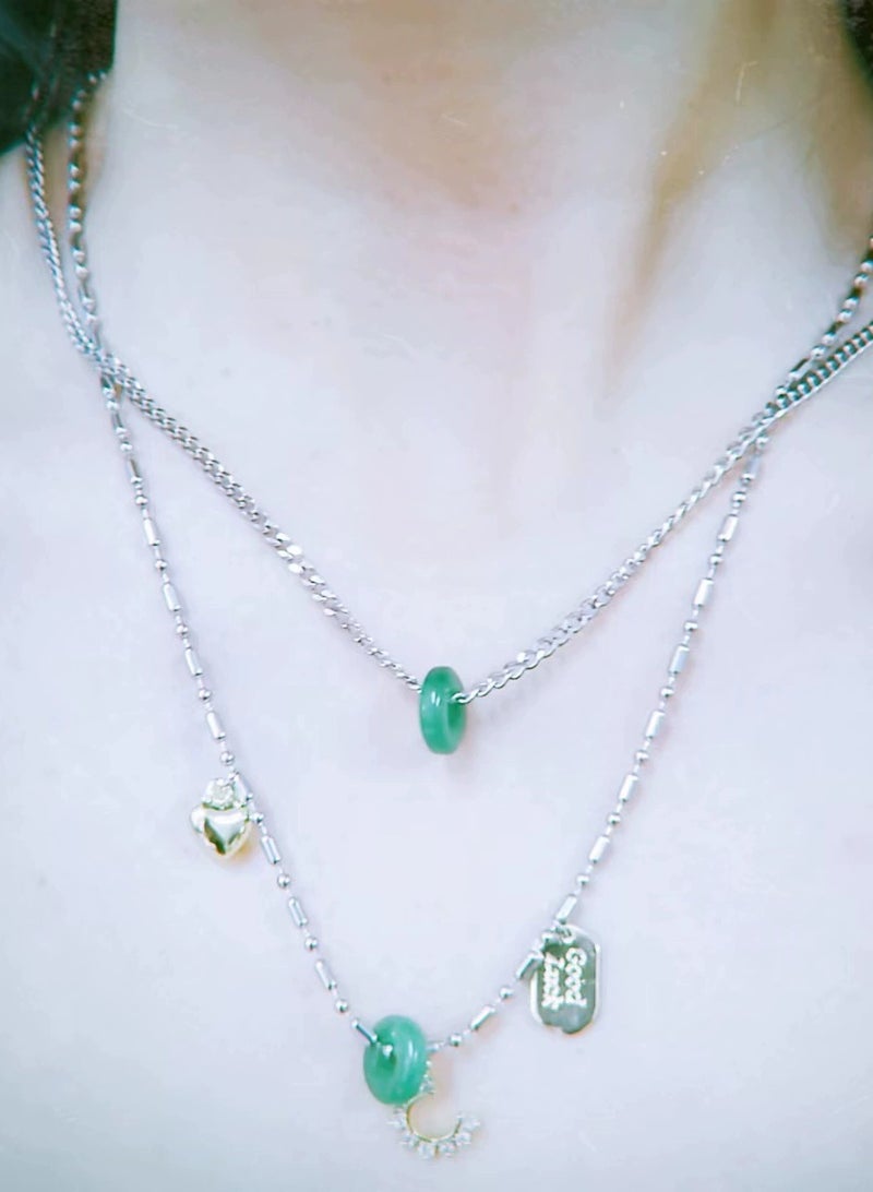 Goolsky قلادة بيان مزدوجة الطبقات للنساء - جمالية الهيب هوب البسيطة، سلسلة عظمة الترقوة بتدرجات باردة - Image 4