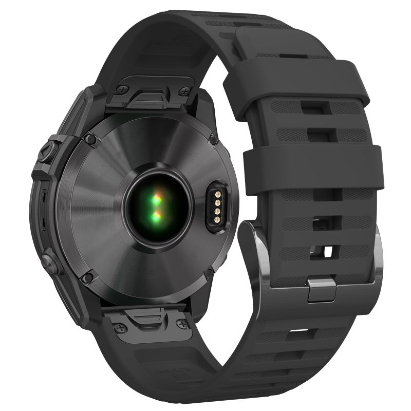 Watch Strap for Garmin Fenix 8X/Fenix 7X/Fenix 6X/Fenix 5X,26mm QuickFit Replacement Band for Garmin Enduro 3/Enduro 2,Fenix 3,Tactix Bravo (Black) - Image 2
