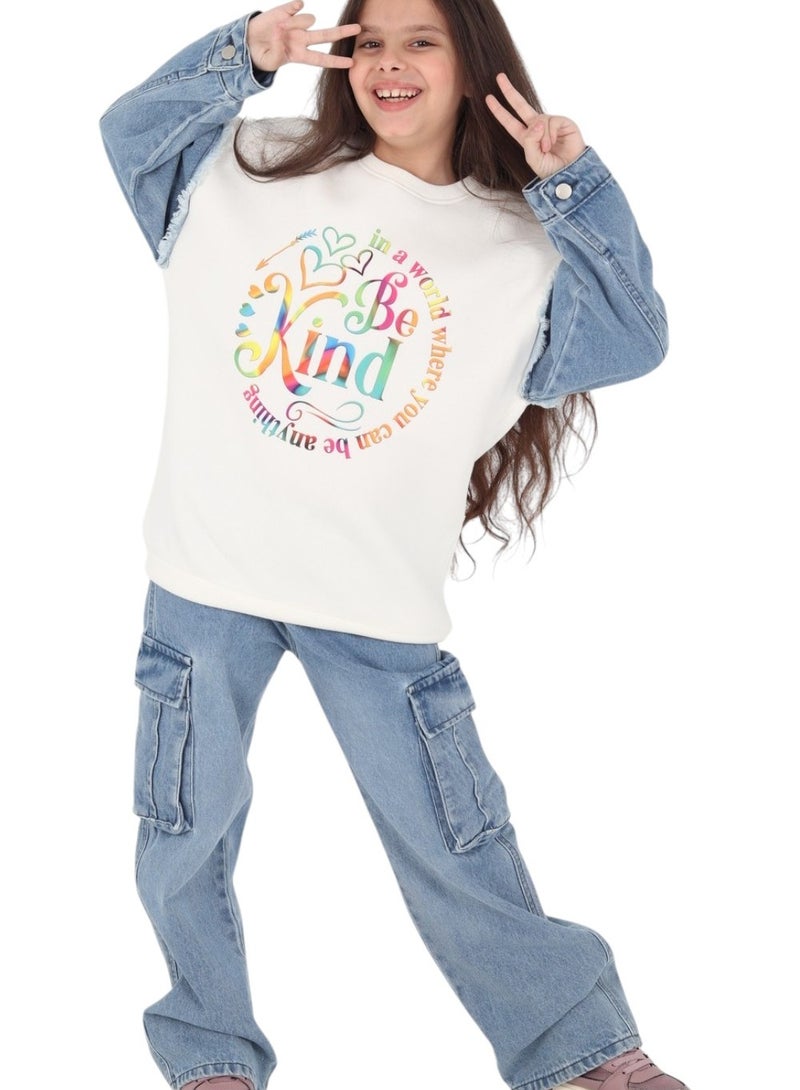 CHOiCE Girls' Winter Denim Pajama "KIND" - Stylish and Comfortable (Code 678) - Image 2