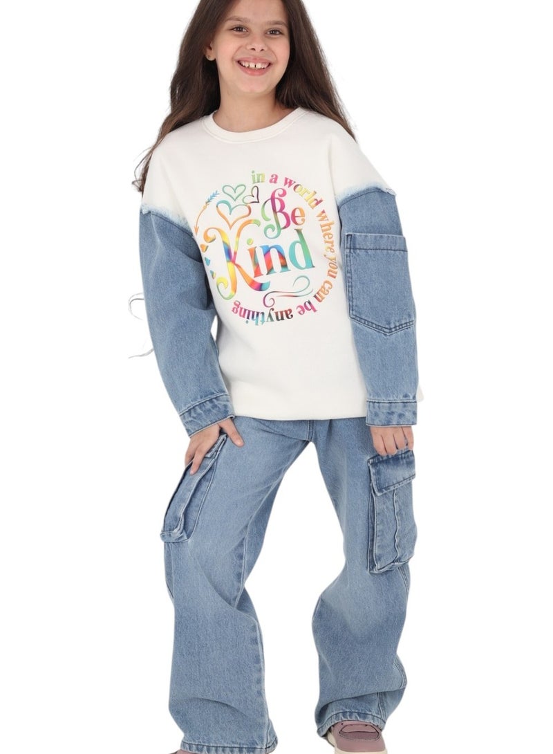CHOiCE Girls' Winter Denim Pajama "KIND" - Stylish and Comfortable (Code 678) - Image 4
