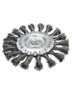 NIBEMINENT Angle Grinder Knotted Wire Rust Removal Wheel Brush Silver 150millimeter  - Image 1