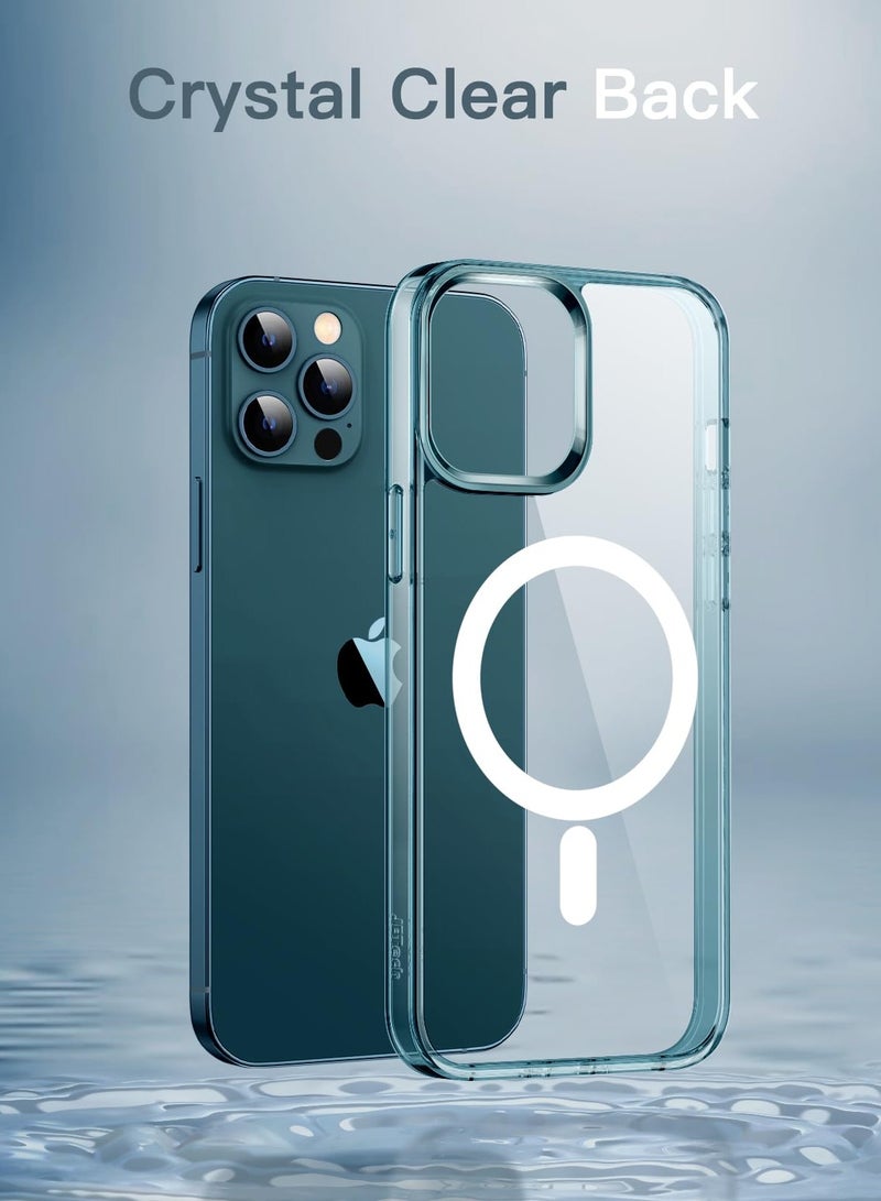 Jetech Magnetic Case for Iphone 12 Pro Max 6.7 Inch Compatible With Magsafe Wireless Charging Shockproof Phone Bumper Cover Anti Scratch Clear Back Pacific Blue - Image 5