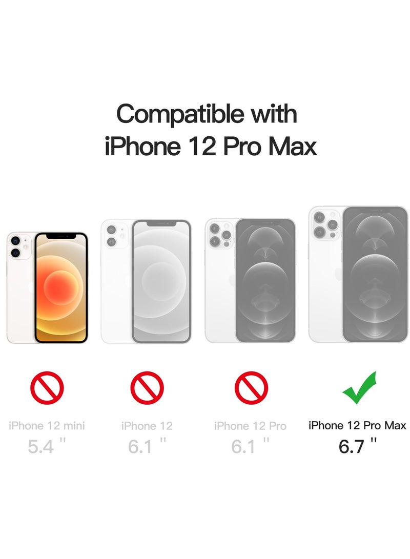 Jetech Magnetic Case for Iphone 12 Pro Max 6.7 Inch Compatible With Magsafe Wireless Charging Shockproof Phone Bumper Cover Anti Scratch Clear Back Pacific Blue - Image 2