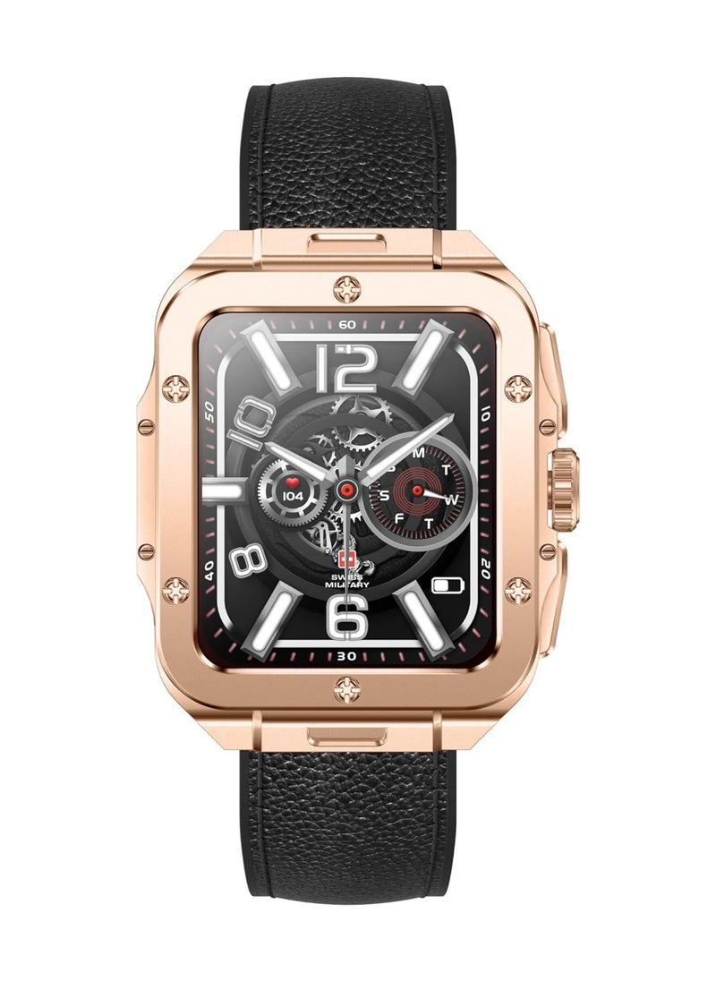 Swiss Military Alps 2 Smartwatch with Call Features, Music Playback, 1000 Songs Storage, IP67, Fitness & Health, Magnetic Charging, 7-12 Days Battery Life, iOS/Android Compatible - Rose Gold Black - pzsku/ZF56BC77F2DEBD6575CDAZ/45/_/1699944704/220eacd8-6671-4ec5-980a-d430ff2b97d4