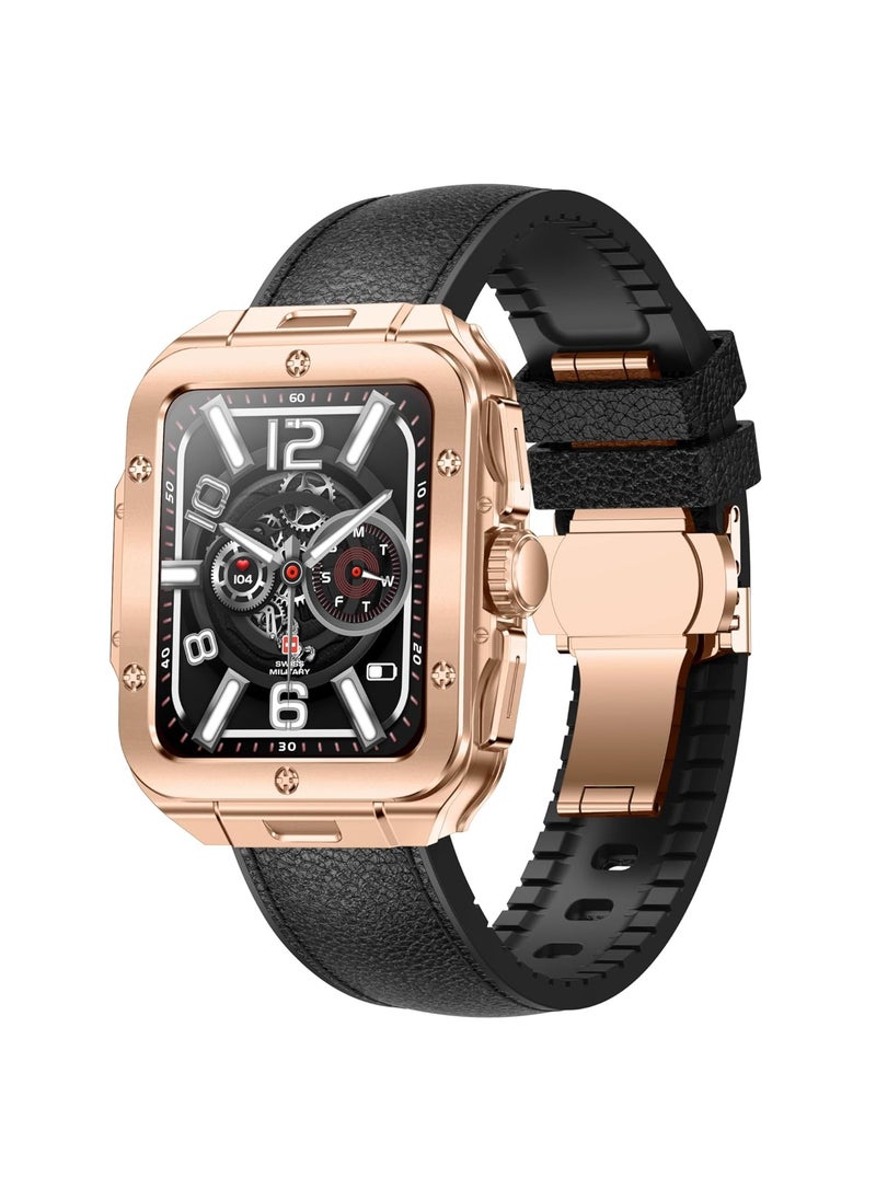 Swiss Military Alps 2 Smartwatch with Call Features, Music Playback, 1000 Songs Storage, IP67, Fitness & Health, Magnetic Charging, 7-12 Days Battery Life, iOS/Android Compatible - Rose Gold Black - pzsku/ZF56BC77F2DEBD6575CDAZ/45/_/1699944705/effe6cbf-270a-44bb-b36d-b704978ae00d