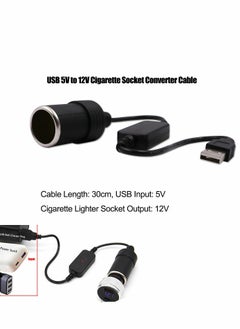 Generic USB to 12V Car Cigarette Lighter Socket Step-Up Converter Cable Inverter for Charging Devices in Vehicles  - Image 2