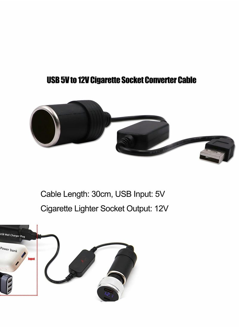 Generic - USB to 12V Car Cigarette Lighter Socket Step-Up Converter Cable Inverter for Charging Devices in Vehicles - Image 1
