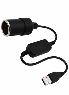 Generic USB to 12V Car Cigarette Lighter Socket Step-Up Converter Cable Inverter for Charging Devices in Vehicles  - Image 1