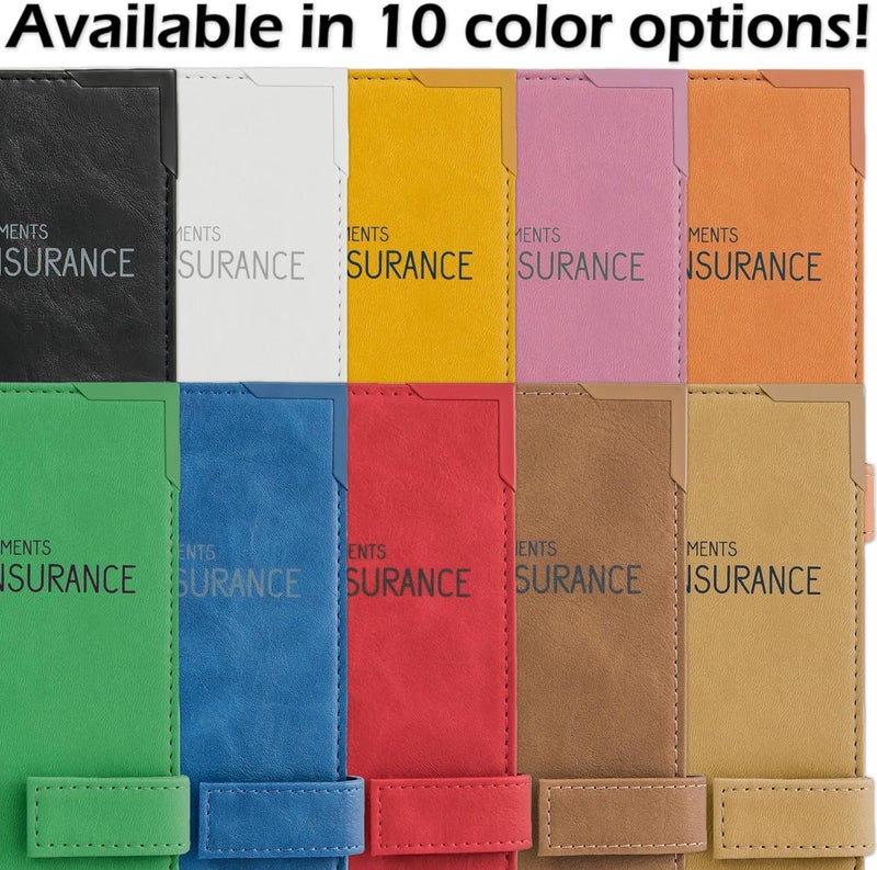 PlusXpres Auto Insurance and Registration Card Holder - Vehicle Glove Box Document Organizer - Car Essential Paperwork Holder for DMV, AAA, Contact Information Cards - Premium PU Leather Wallet Case - White - Image 3