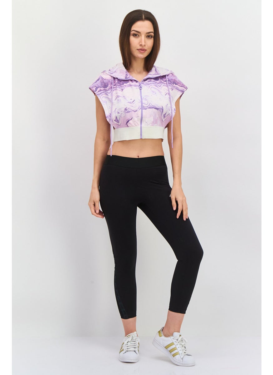 TRIBE OF 6 - Women Sportswear Fit Textured Training Hoodies, Purple - Image 1