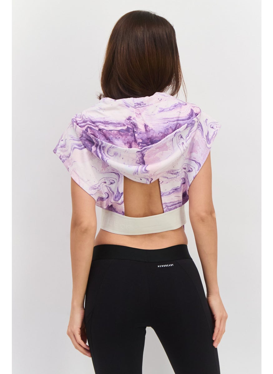 TRIBE OF 6 - Women Sportswear Fit Textured Training Hoodies, Purple - Image 1