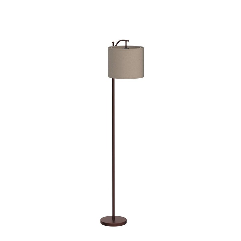 Rottogoon Floor Lamp for Living Room, LED Standing Lamp Tall Industrial Floor Lamp Reading for Bedroom, Office (9W LED Bulb, Wood Grain Lampshade Included) - Oil-Rubbed Bronze - Image 4