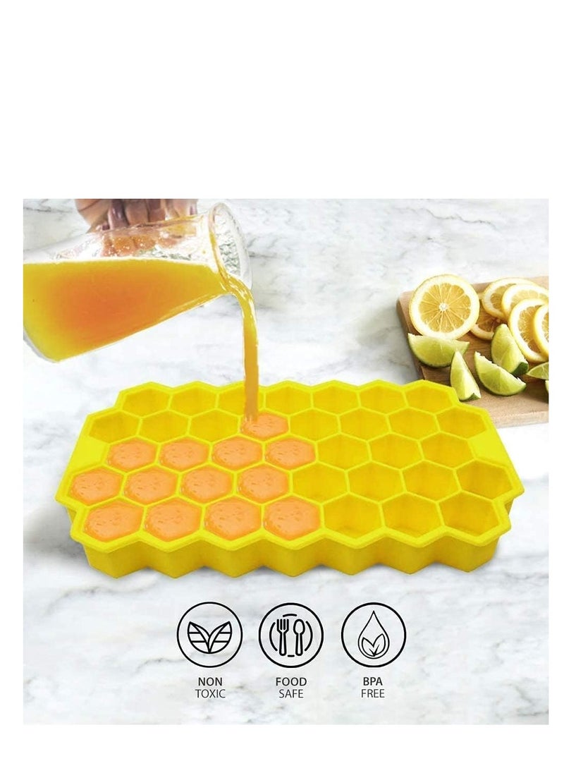 Generic - 37-Cavity Flexible Silicone Honeycomb Ice Cube Tray for Freezer Molds and Small Drink Cubes by Clasket, Soft Ice Cube Tray - 1 Pack - Image 1