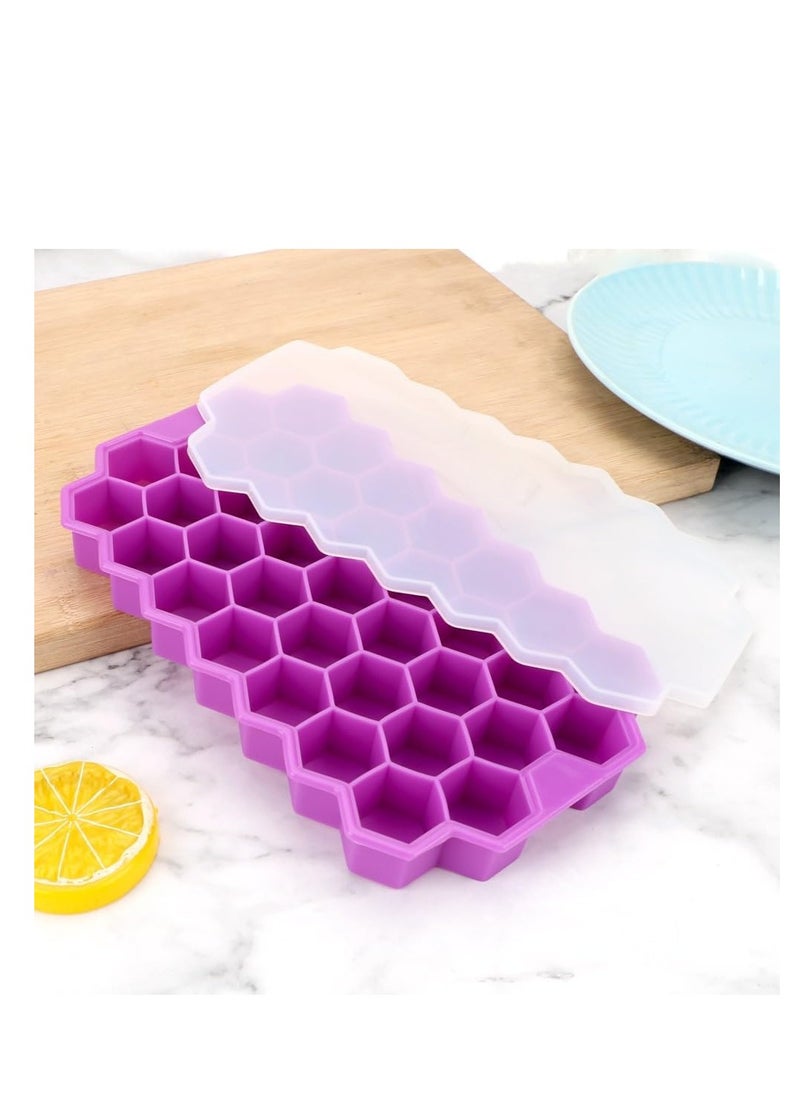 Generic - 37-Cavity Flexible Silicone Honeycomb Ice Cube Tray for Freezer Molds and Small Drink Cubes by Clasket, Soft Ice Cube Tray - 1 Pack - Image 1