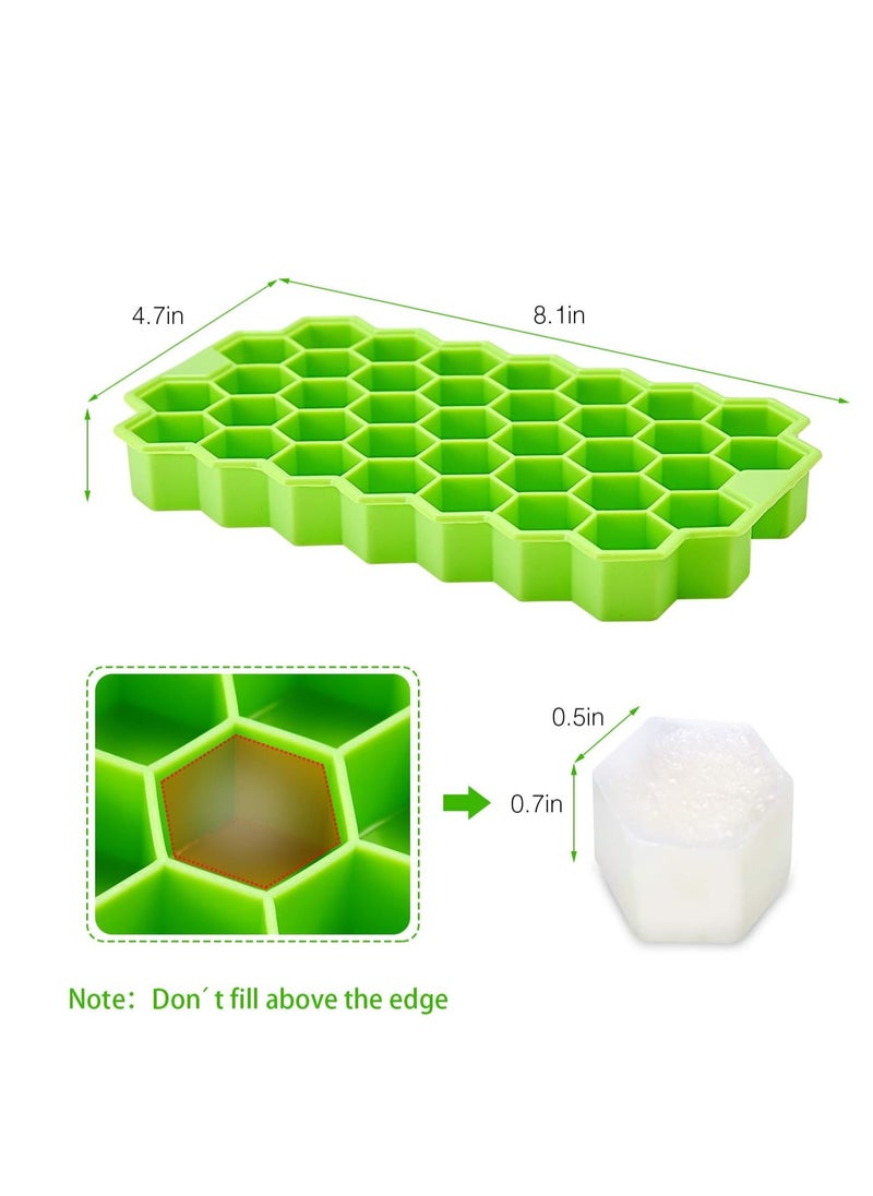 Generic - 37-Cavity Flexible Silicone Honeycomb Ice Cube Tray for Freezer Molds and Small Drink Cubes by Clasket, Soft Ice Cube Tray - 1 Pack - Image 1