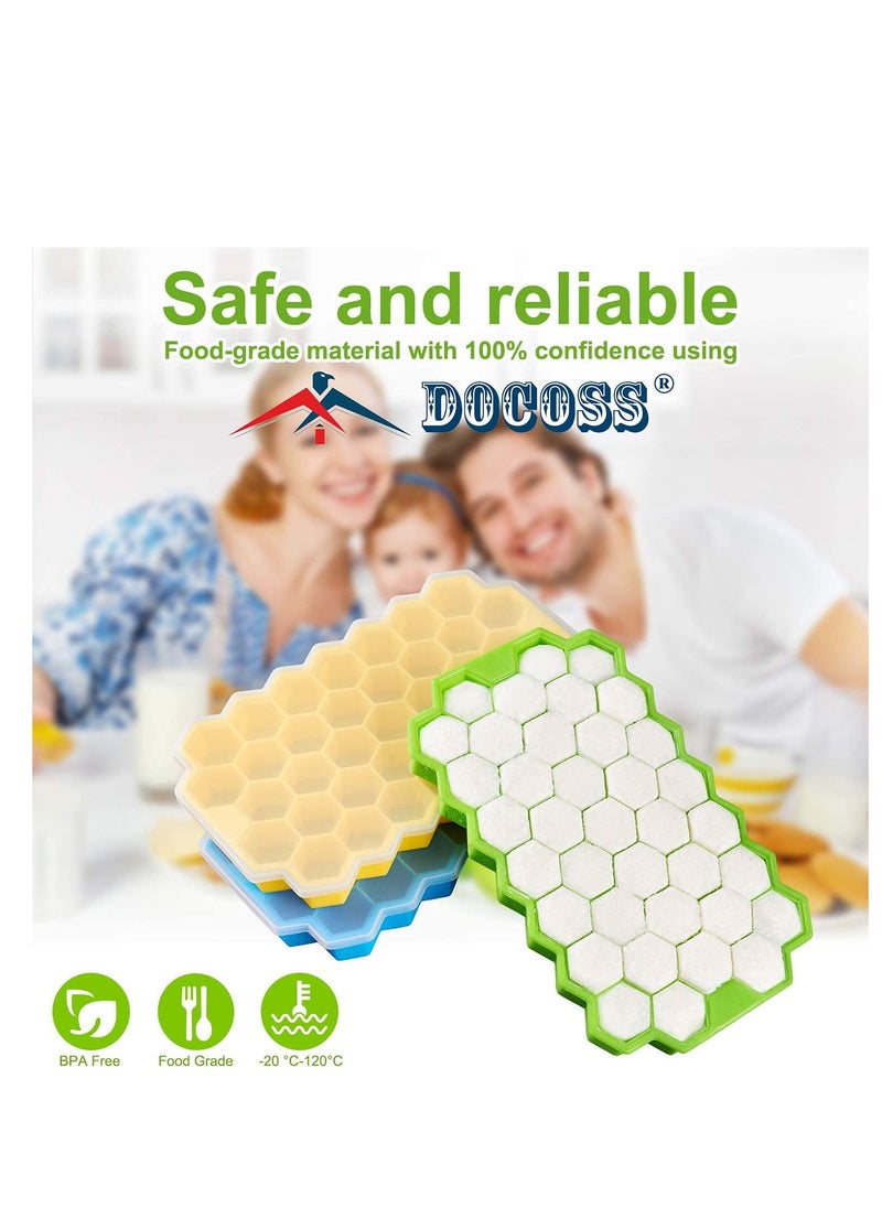Generic - 37-Cavity Flexible Silicone Honeycomb Ice Cube Tray for Freezer Molds and Small Drink Cubes by Clasket, Soft Ice Cube Tray - 1 Pack - Image 1