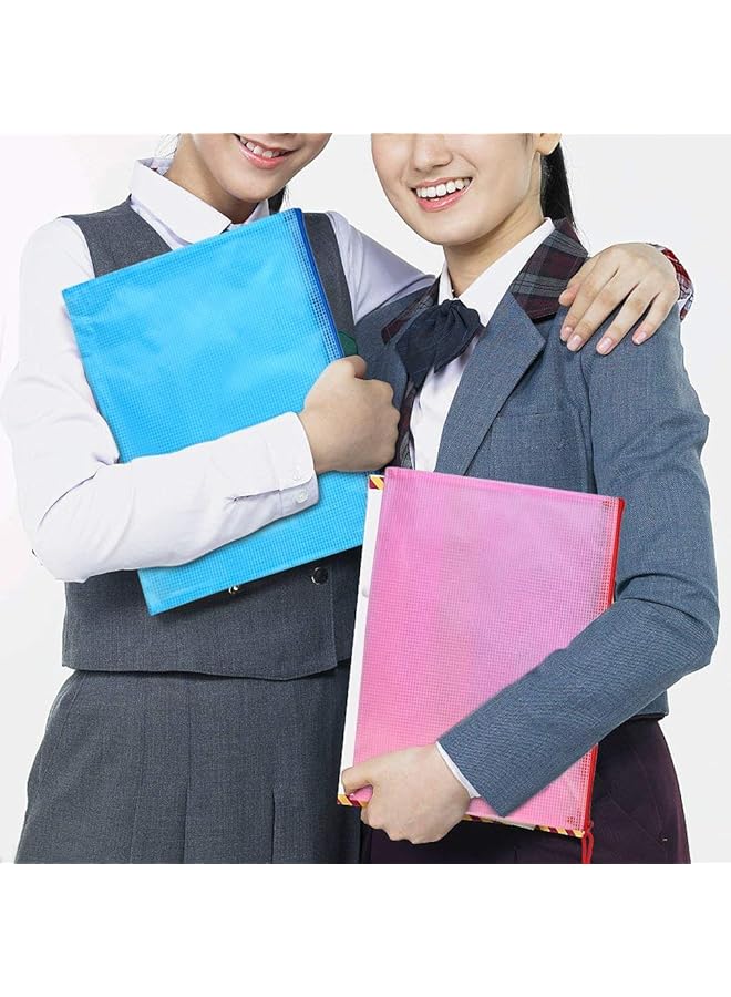 erorex 10 Pcs A4 Zipper File Bags Zippered Waterproof Pvc Pouch Plastic Zip Document Filing Folder 5 Colors  - Image 5