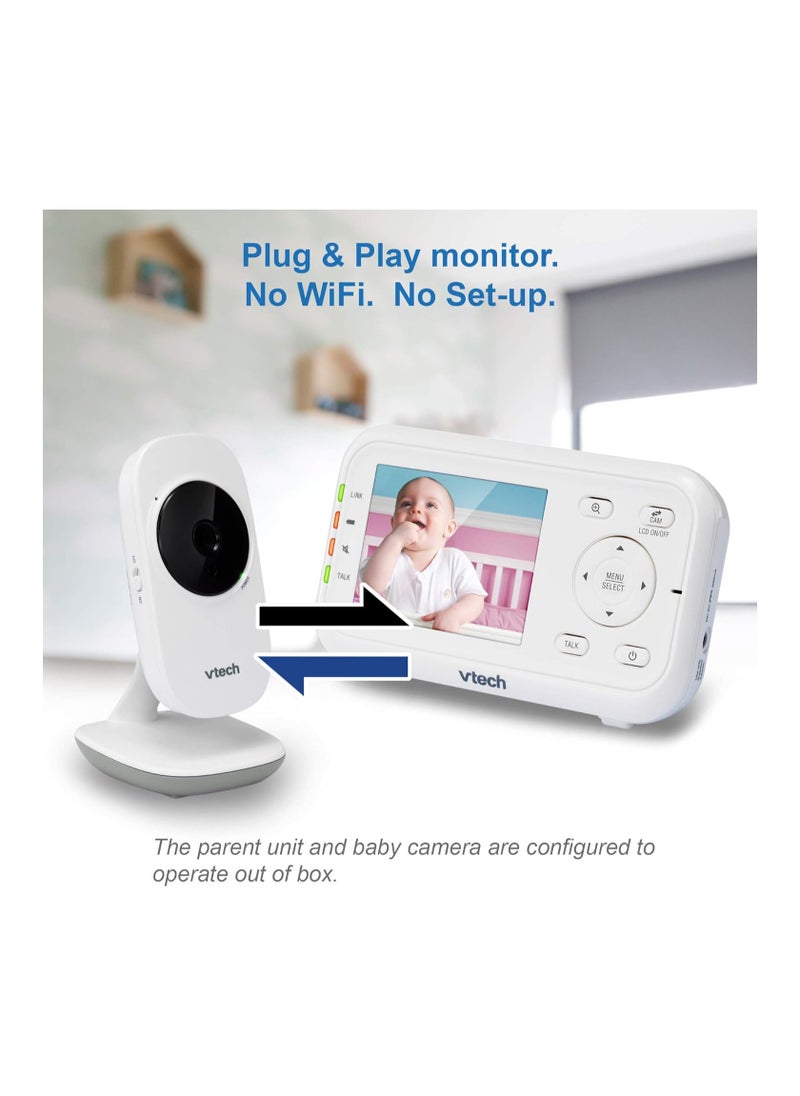 vtech VTech Video Baby Monitor with 1000ft Long Range, Auto Night Vision, 2.8” Screen, 2-Way Audio Talk, Temperature Sensor, Power Saving Mode, Lullabies and Wall-mountable Camera with bracket  - Image 5