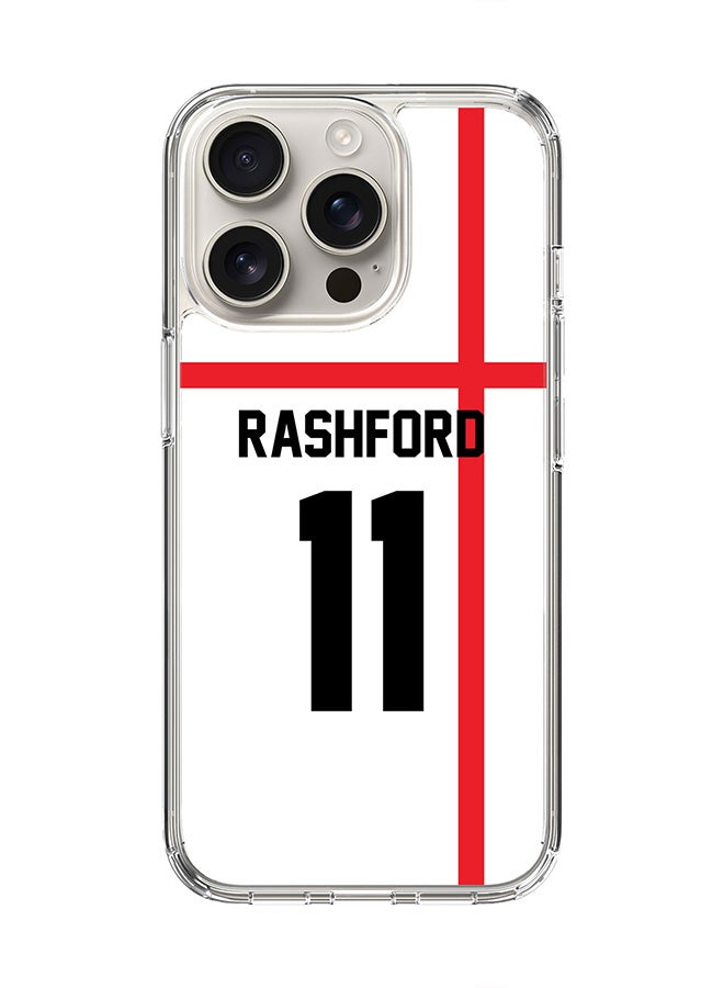 Stylizedd For iPhone 16 Pro Case [Compatible with MagSafe] Slim Magnetic cover Clear Phone Case - Football Team - England, Rashford - Image 1