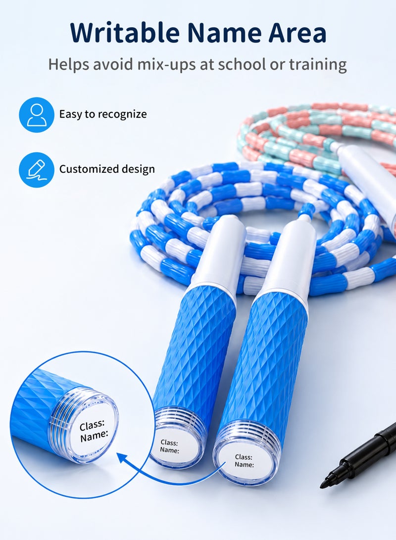 Axpeih 2-Pack Soft Beaded Jump Rope, Adjustable Tangle Free Skipping Rope with Soft Anti-slip Handles, 9.2 Feet Segmented Kids Jumping Rope for Kids, Men, Women, Keeping Fit, Training - Image 3