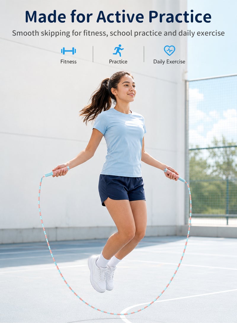 Axpeih 2-Pack Soft Beaded Jump Rope, Adjustable Tangle Free Skipping Rope with Soft Anti-slip Handles, 9.2 Feet Segmented Kids Jumping Rope for Kids, Men, Women, Keeping Fit, Training - Image 5