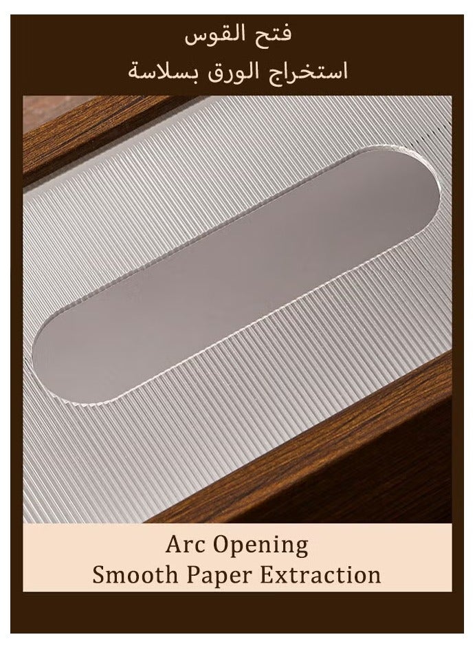 Cuken Wood Tissue Box Elegant Classic Style Napkin Tissue Holder with Sliding Lid Tabletop Decor for Living Room Dining Table 19.7*12.7*9.7 cm - Image 5