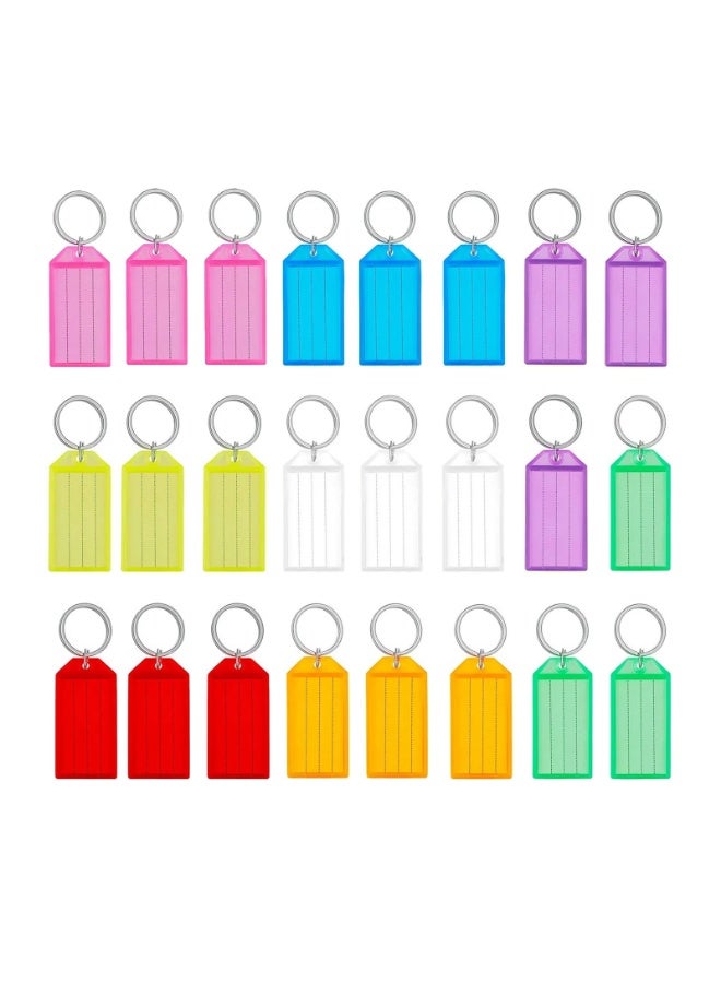 24pcs Colorful Plastic Keychain Key Tags label With Split Ring for DIY Numbered Name Baggage Tag ID Label Name Tags - Image 1