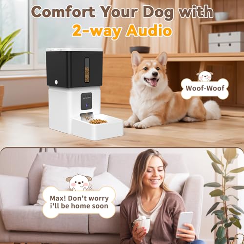 UTCG Automatic Dog Feeder with Camera: 8L/33 Cups 5G WiFi Timed Food Dispenser for Medium Dogs - 1080P HD Night Vision Video Recording 2-Way Audio APP Control - Image 5