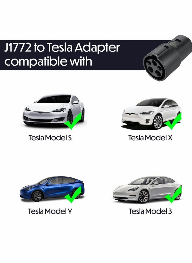 Excefore J1772 to Tesla Charging Adapter, 80A/240 VAC, IP54 SAE J1772 EV Charger Adapter Compatible with Tesla Model 3/Y/S/X, Only for Tesla Owners - Image 2