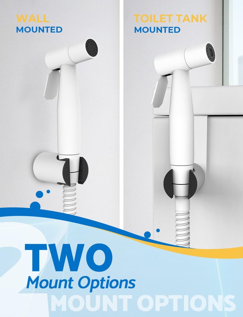 BRITULIF Matte White Handheld Bidet Sprayer For Toilet  Jet Sprayer For Toilet Muslim Shower  Adjustable Cloth Diaper Sprayer Bidets Attachment For Toilet  Bidet Hose For Feminine Wash - Image 3