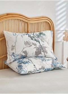 LUNA Home Queen size 6 pieces, duvet cover set, tree with blue and grey leaves.  - Image 3