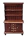 Cutemini 112 Scale Miniature Cupboard Bookshelf Classic Wooden Mini Storage Hutch Kitchen Dollhouse Bookshelf Wood Cabinet 112 Furniture Display Showcase Decoration Sideboard Accessories Walnut Color - Image 3